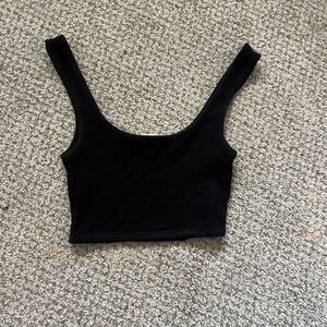 Black Cotton On Cropped Tank Top